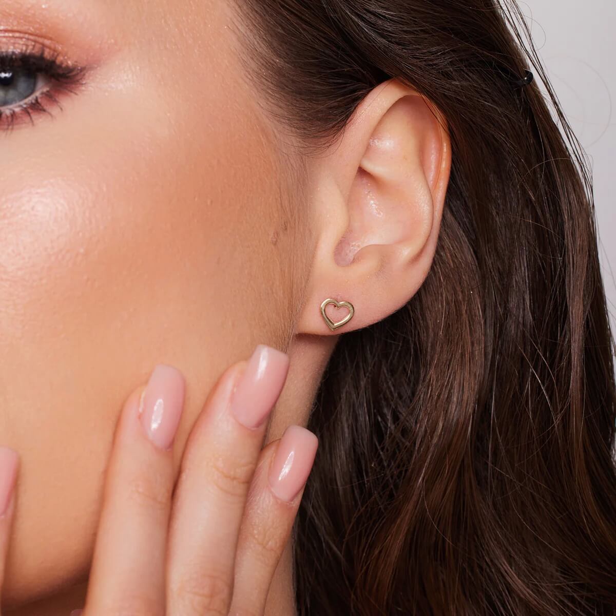 Złote kolczyki serduszka 333 - Obrázek 6