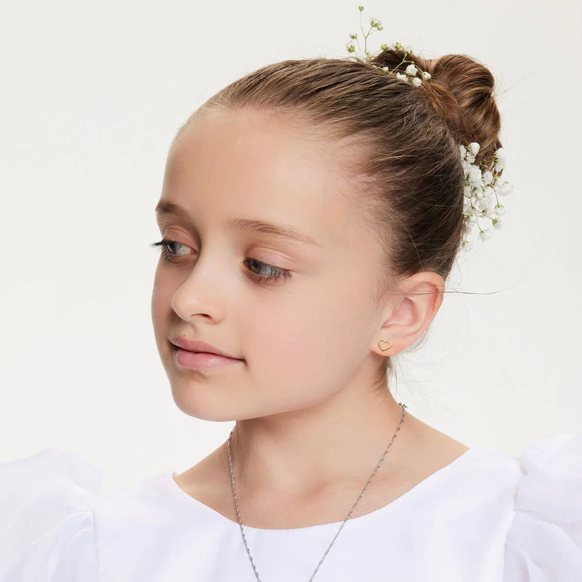 Złote kolczyki serduszka 333 - Obrázek 3