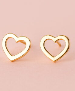 Alternatywny widok Złote kolczyki serduszka 333