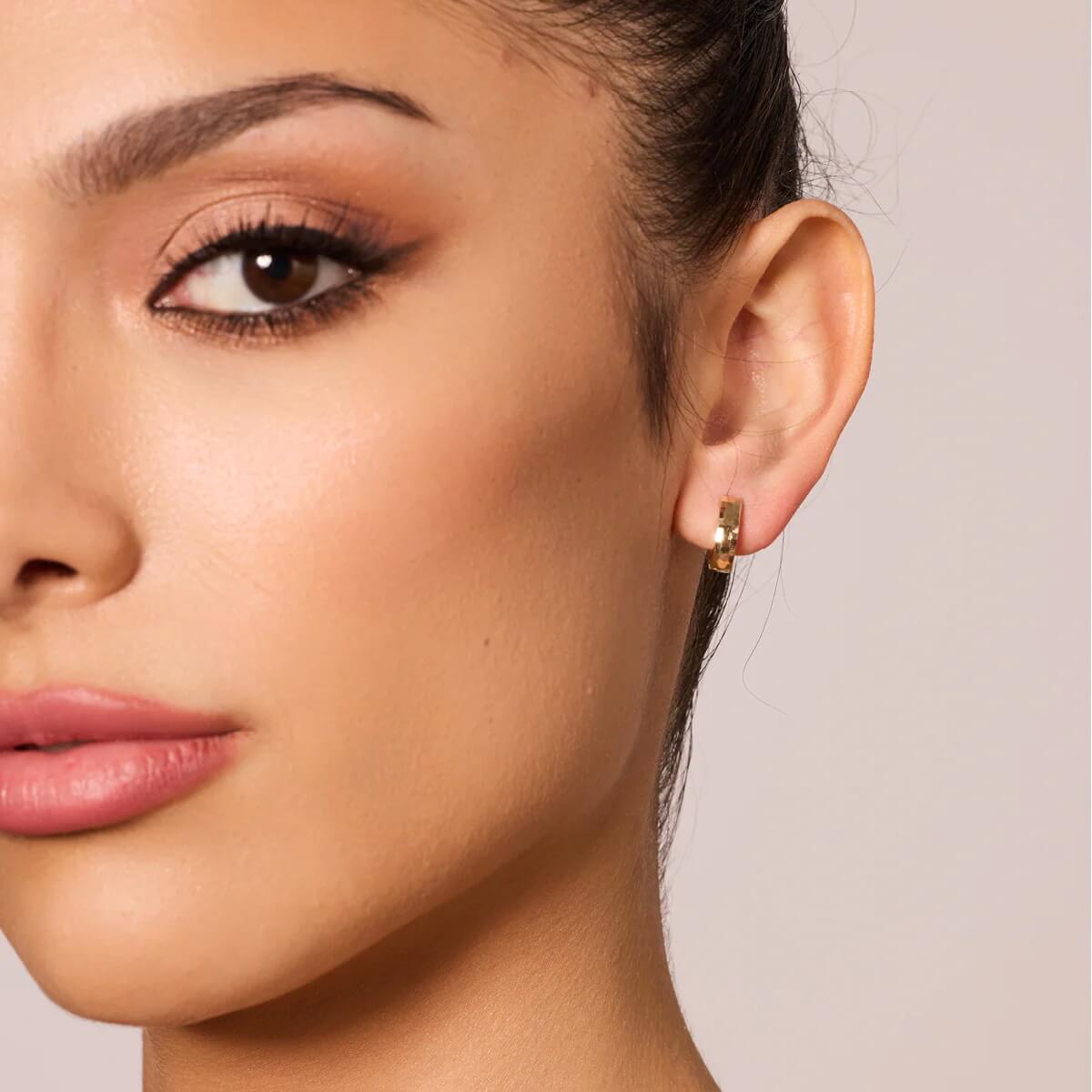 Złote młotkowane kolczyki próby 333 - Obrázek 2