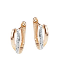 Złote kolczyki szarnir z cyrkoniami 333 - KXC6260