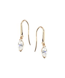 Złote kolczyki 333 z wiszącą cyrkonią marquise