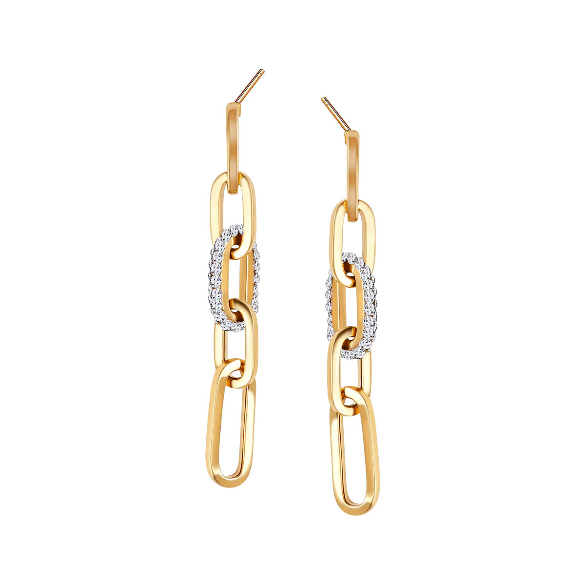 Złote długie kolczyki z cyrkoniami - 333 - KXC6492 - Obrázek 2