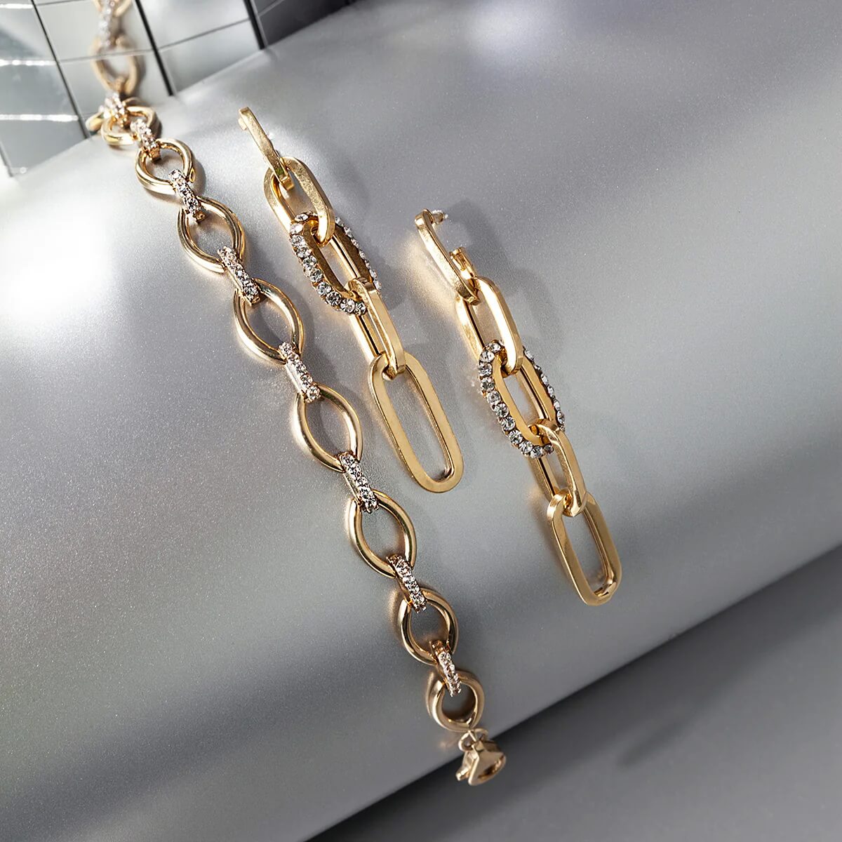 Złote długie kolczyki z cyrkoniami - 333 - KXC6492 - Obrázek 4