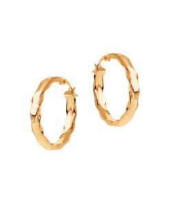 Alternative view of Złote kolczyki koła skręcane 24mm - KXC6558