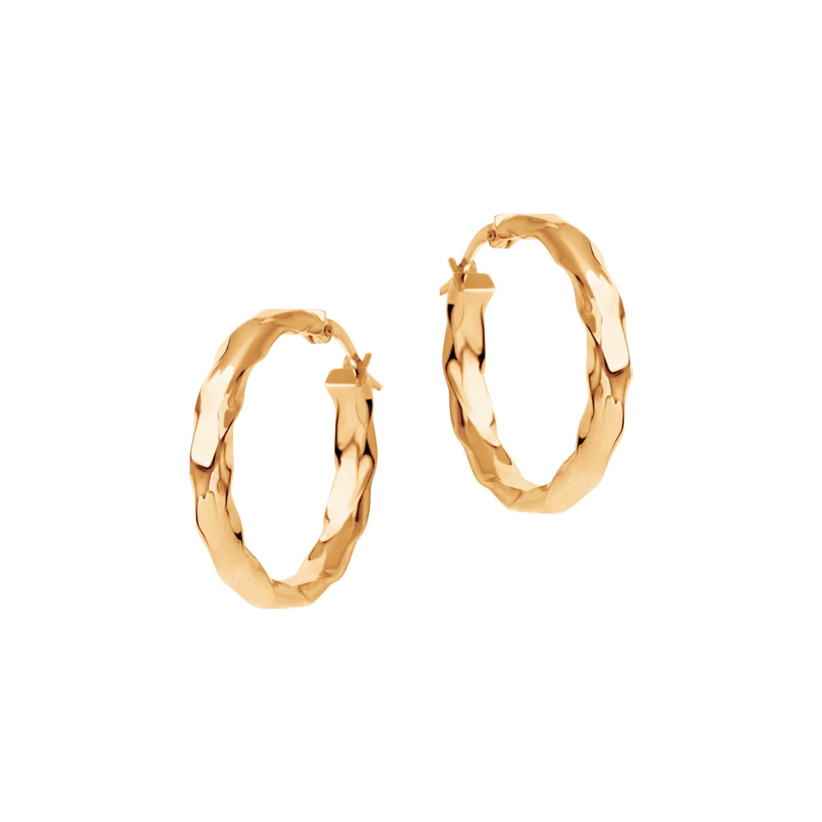 Złote kolczyki koła skręcane 24mm - KXC6558 - Image 2