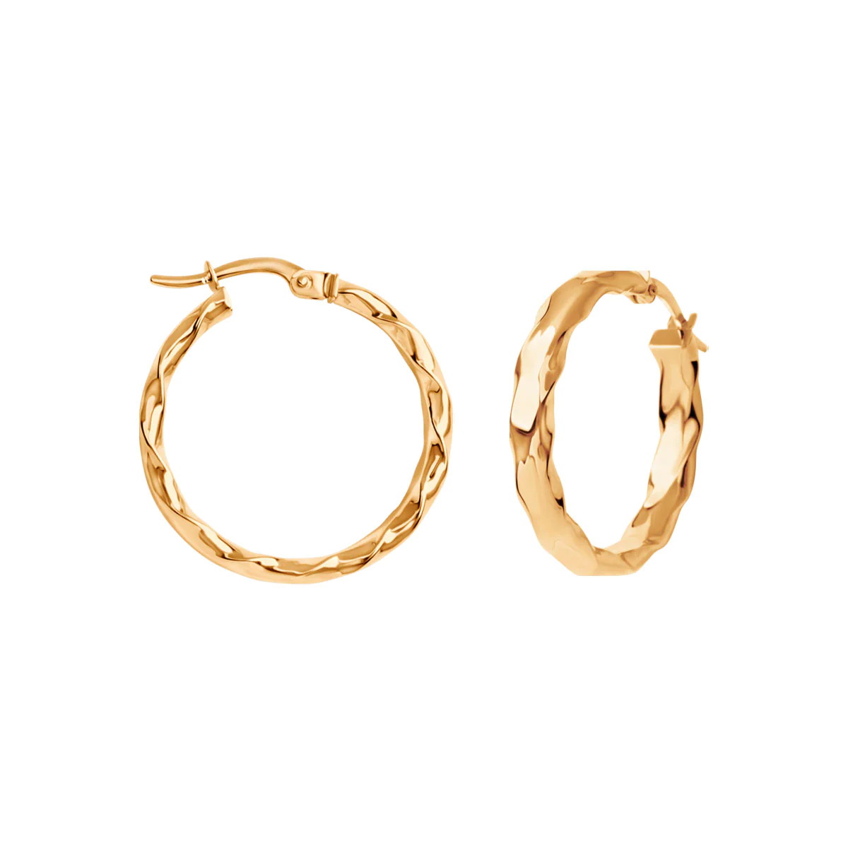 Złote kolczyki koła skręcane 24mm - KXC6558 - Image 6