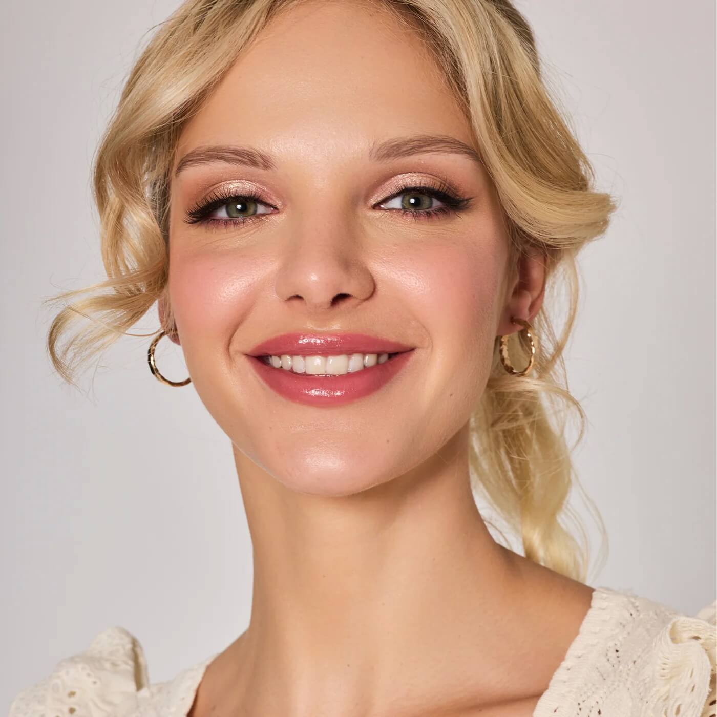 Złote kolczyki koła skręcane 24mm - KXC6558 - Image 5