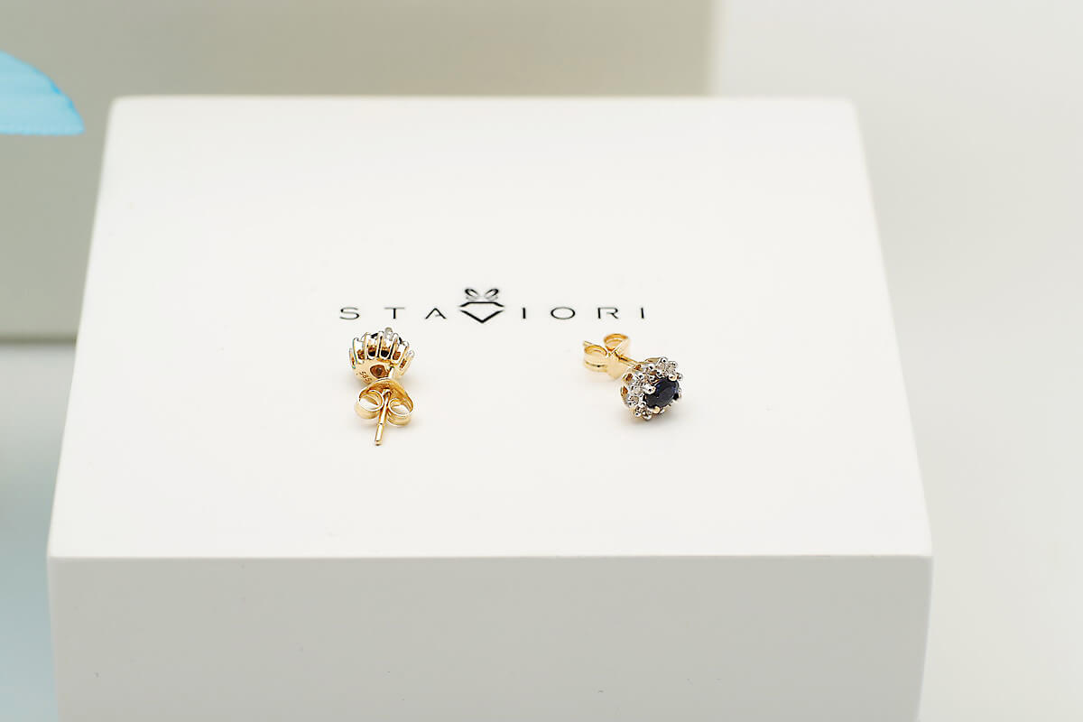 Kolczyki z szafirami i diamentami - obrazek 9