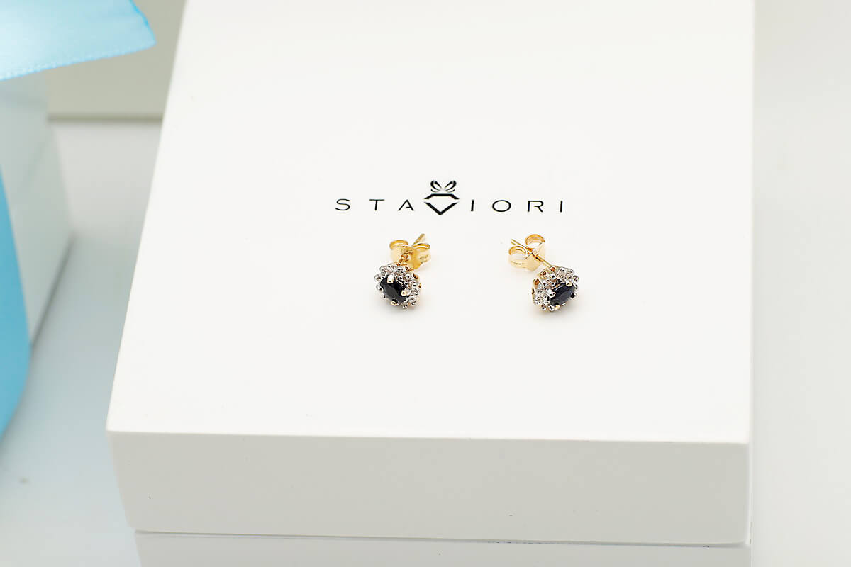 Kolczyki z szafirami i diamentami - obrazek 8