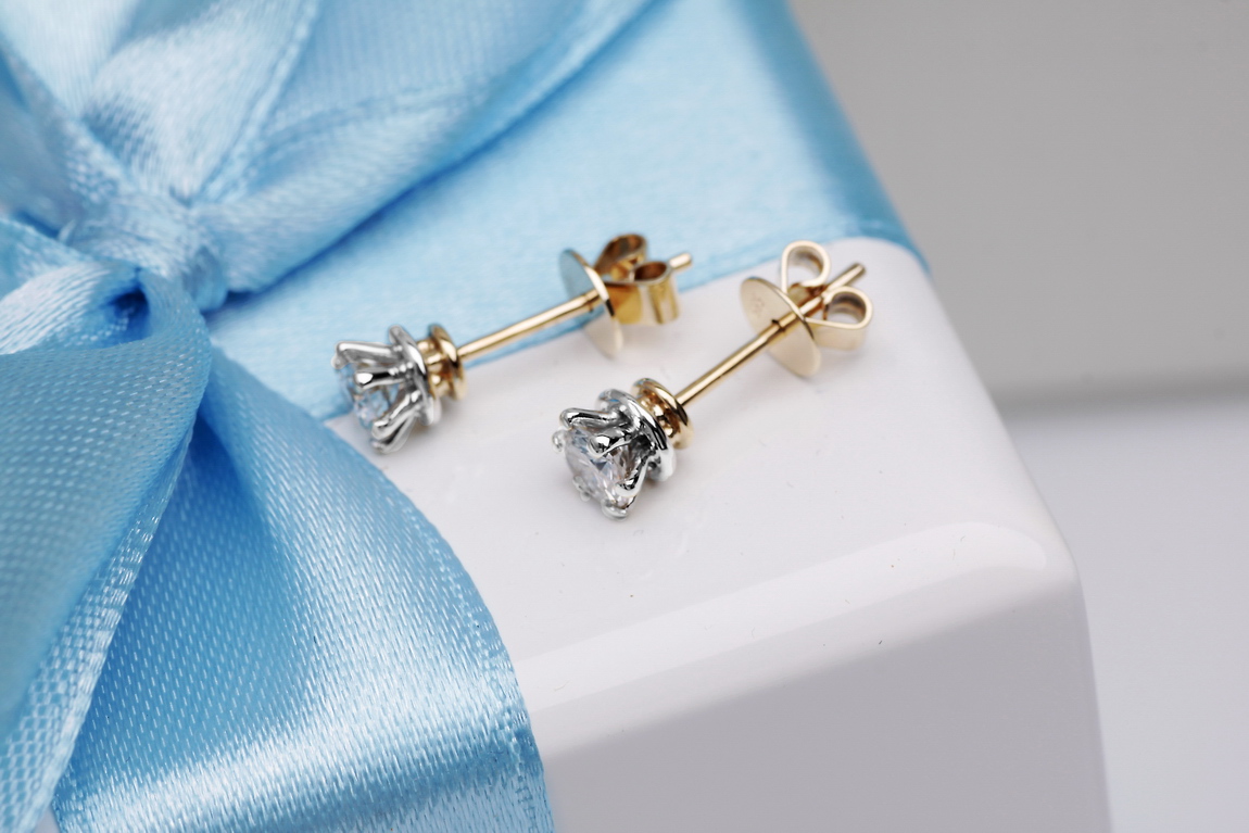 Exclusive | Kolczyki z brylantami 0,50ct z białego i żółtego złota 750 - obrazek 8