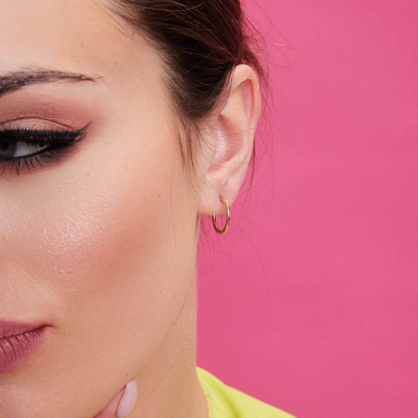 Złote kolczyki koła 15mm 333 - Obrázek 4