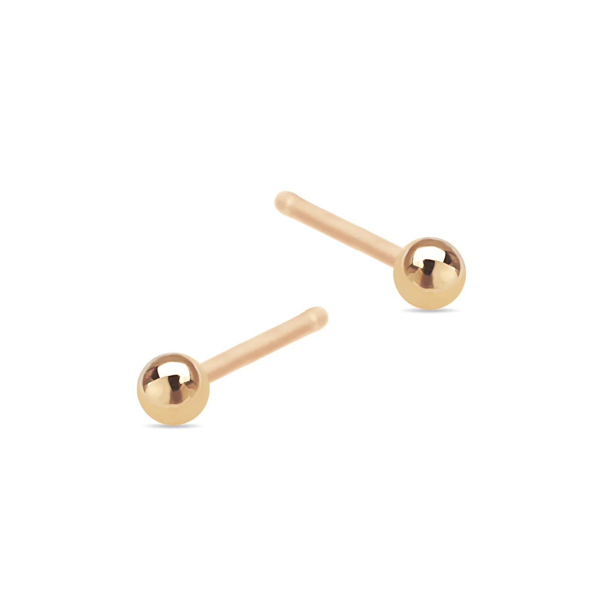 Złote kolczyki małe kuleczki 2mm 333