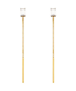 Kolczyki wiszące z diamentami bagietowymi