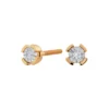Kolczyki wkrętki z żółtego złota z diamentami