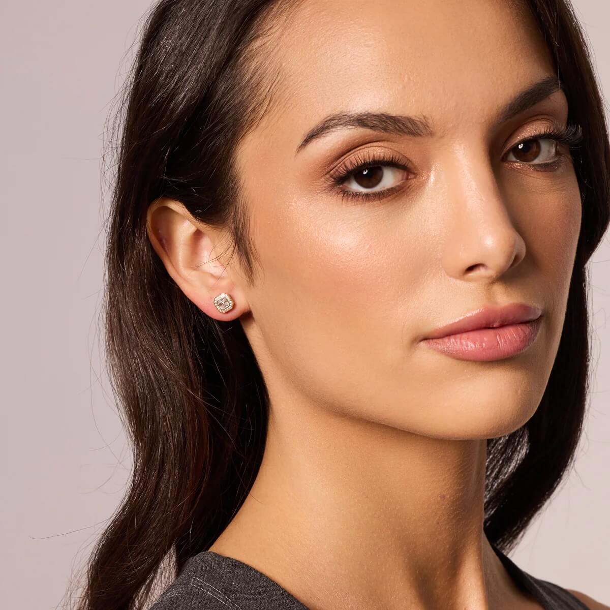 Złote olśniewające kolczyki z cyrkoniami - Image 2