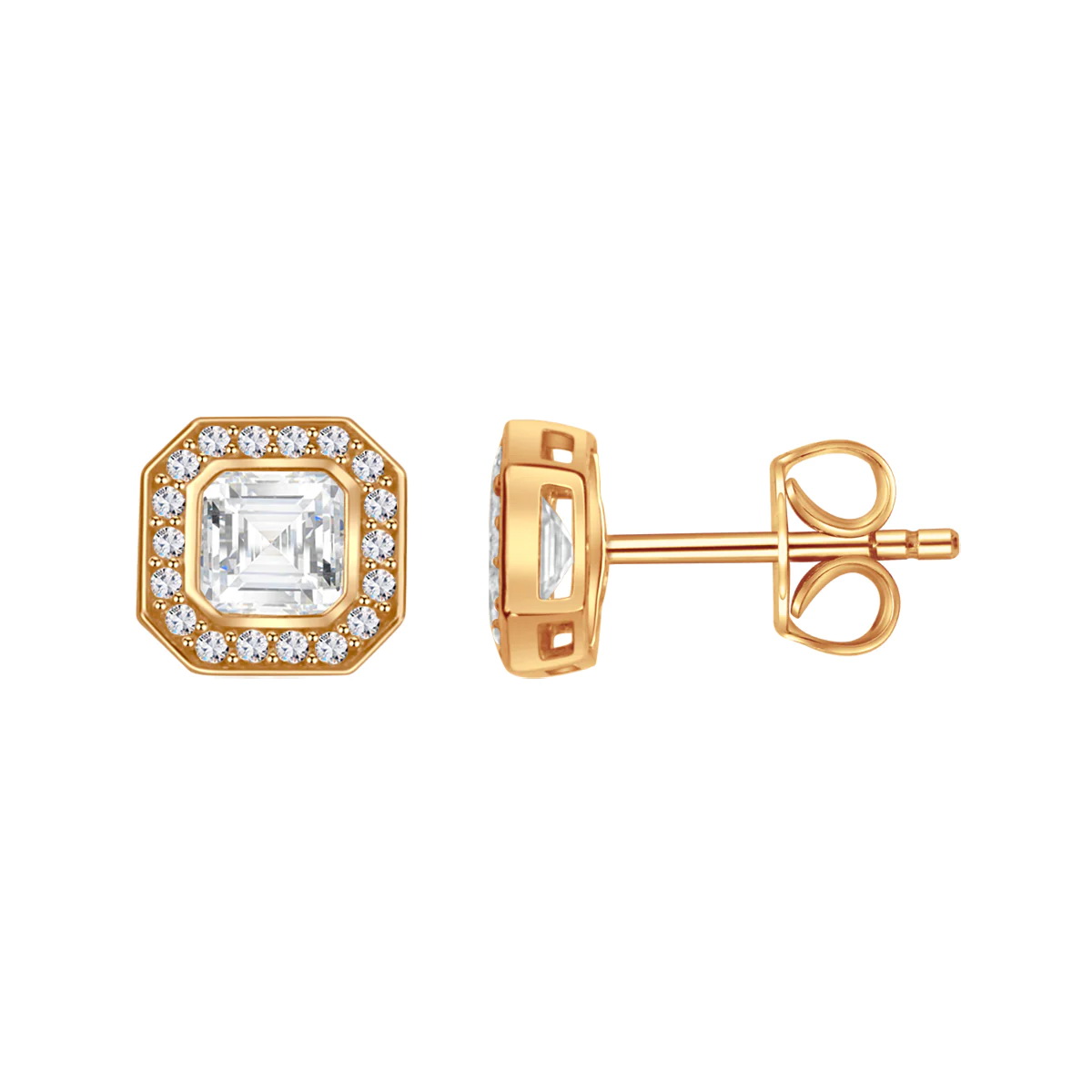 Złote olśniewające kolczyki z cyrkoniami