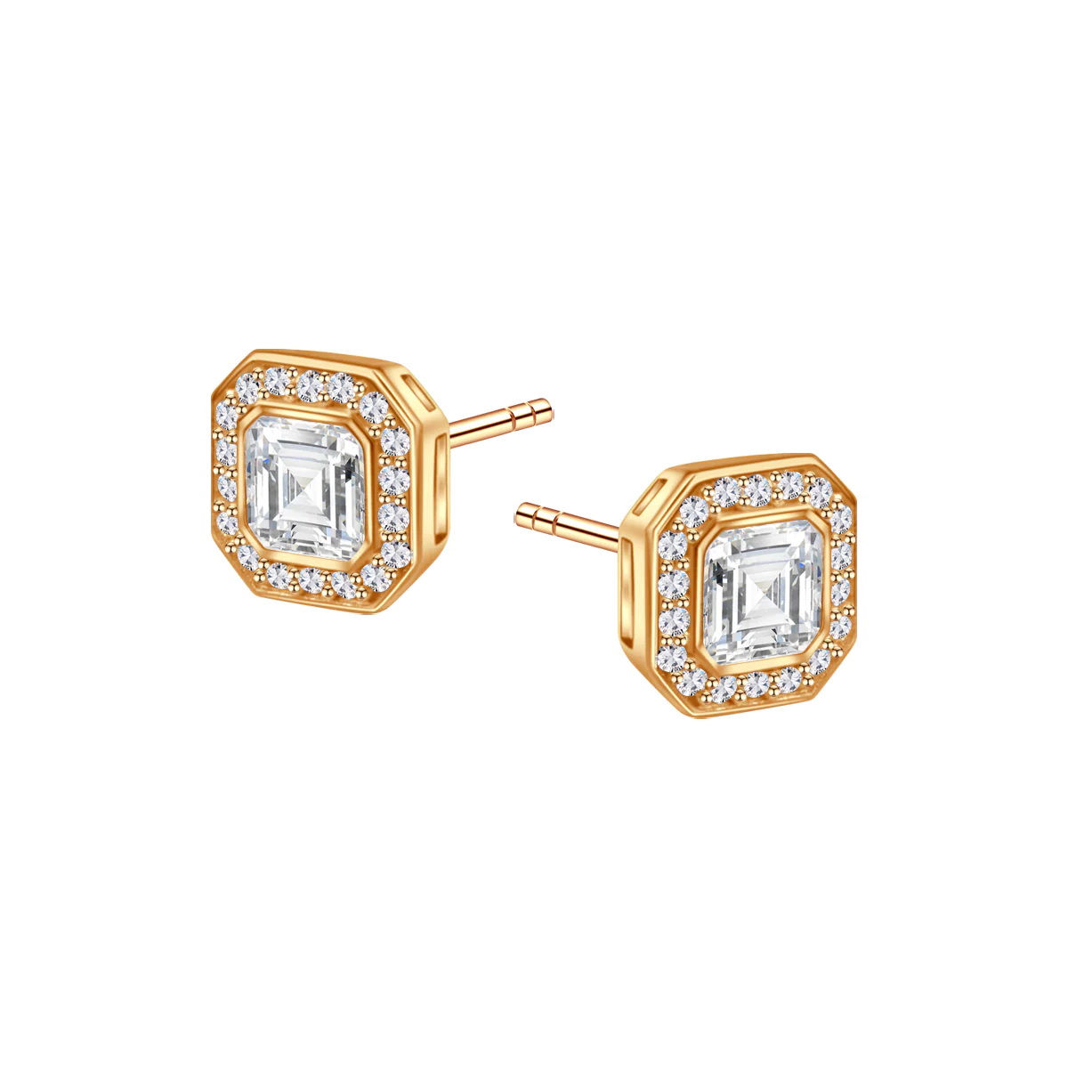 Złote olśniewające kolczyki z cyrkoniami - Image 3