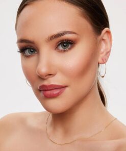 Alternative view of Złote złote kolczyki koła z trzema kuleczkami