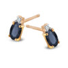 Kolczyki złote z szafirami i diamentami