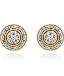 Piękne okrągłe kolczyki z diamentami