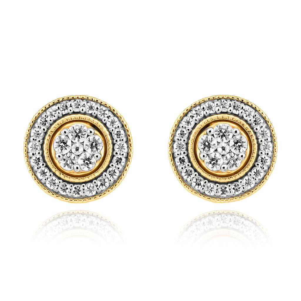 Piękne okrągłe kolczyki z diamentami