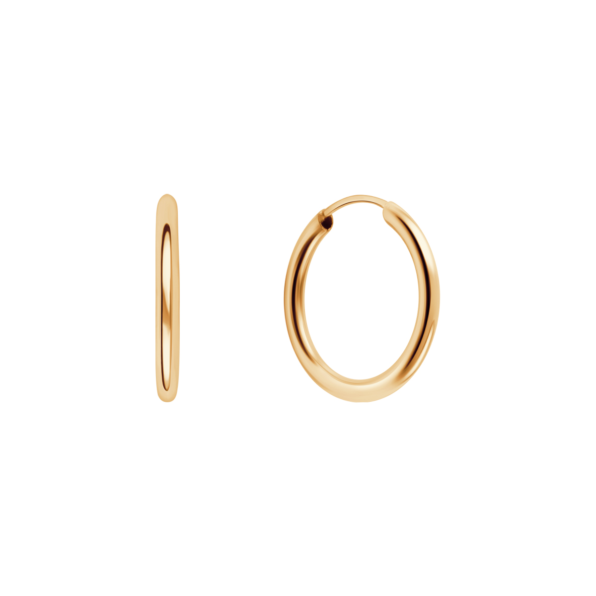 Złote kolczyki koła 15mm 585 – Bild 2