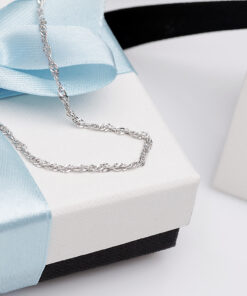 Alternatywny widok Srebrny rodowany łańcuszek splot SINGAPUR 1,8mm 42/45/50cm