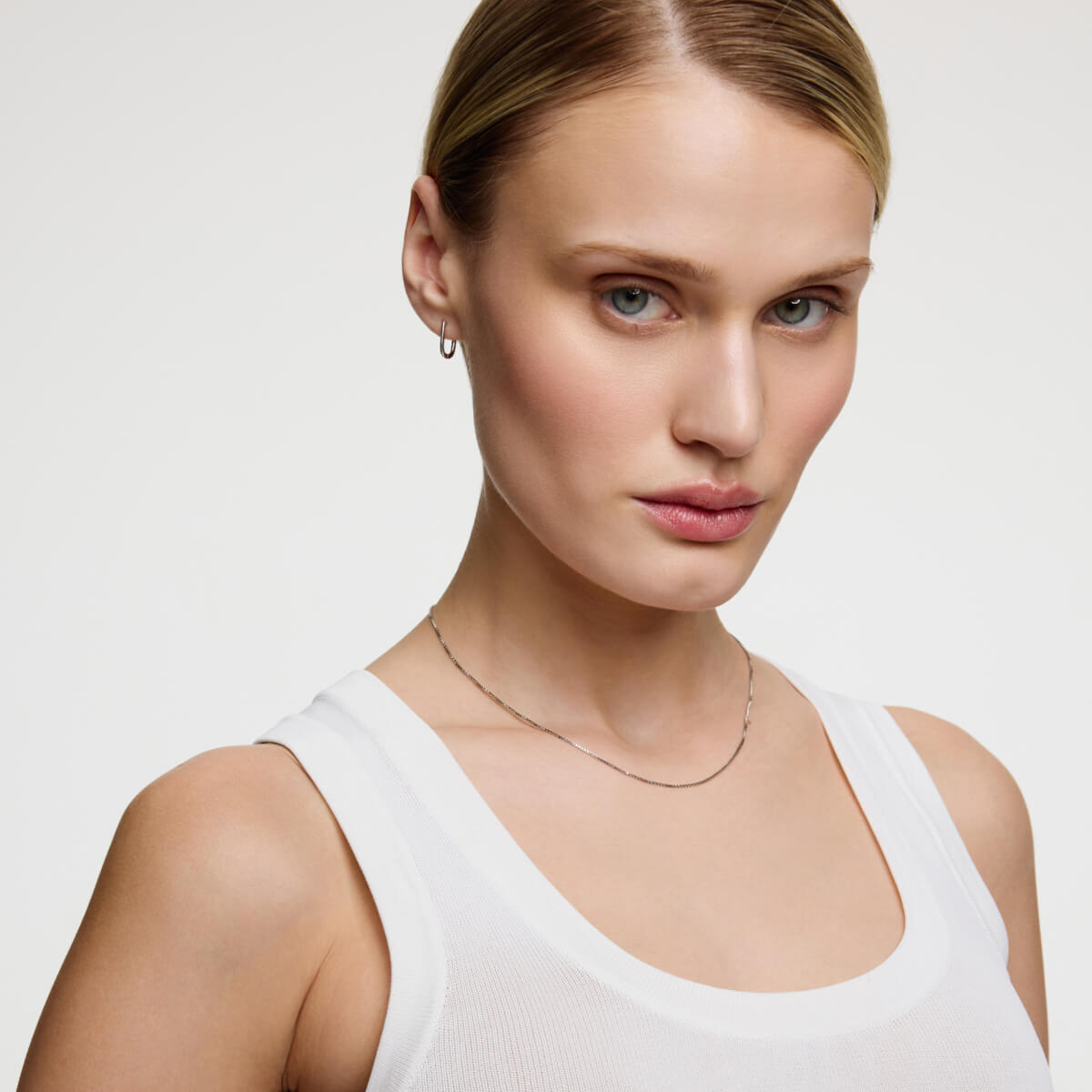 Srebrny łańcuszek kostka srebro rodowane 925 | 42cm - obrazek 3