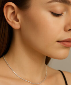 Alternatywny widok Srebrny łańcuszek SINGAPUR 3mm 45/50cm