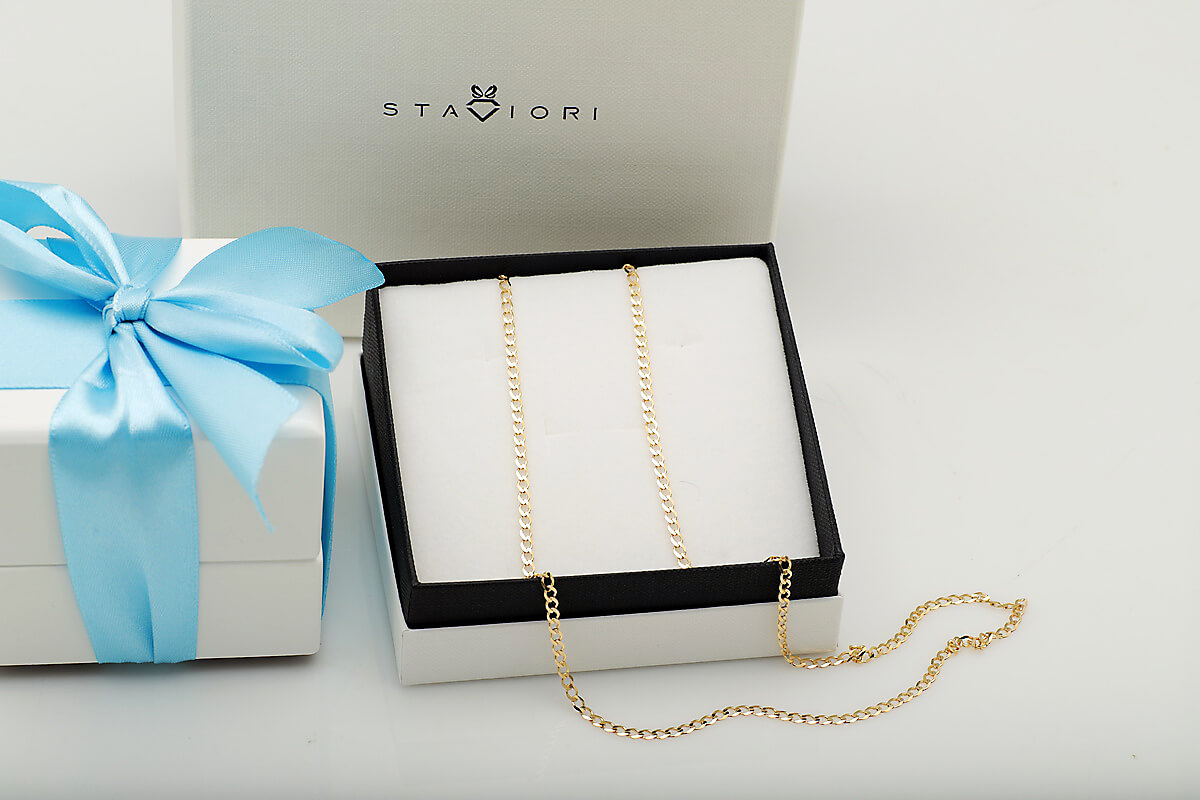 Złoty łańcuszek pancerka próba 585 rozmiar 50/55cm - obrazek 2