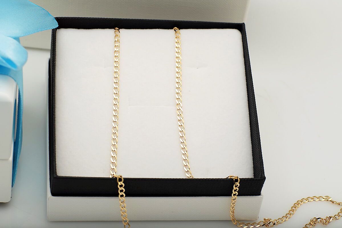 Złoty łańcuszek pancerka próba 585 rozmiar 50/55cm - obrazek 4