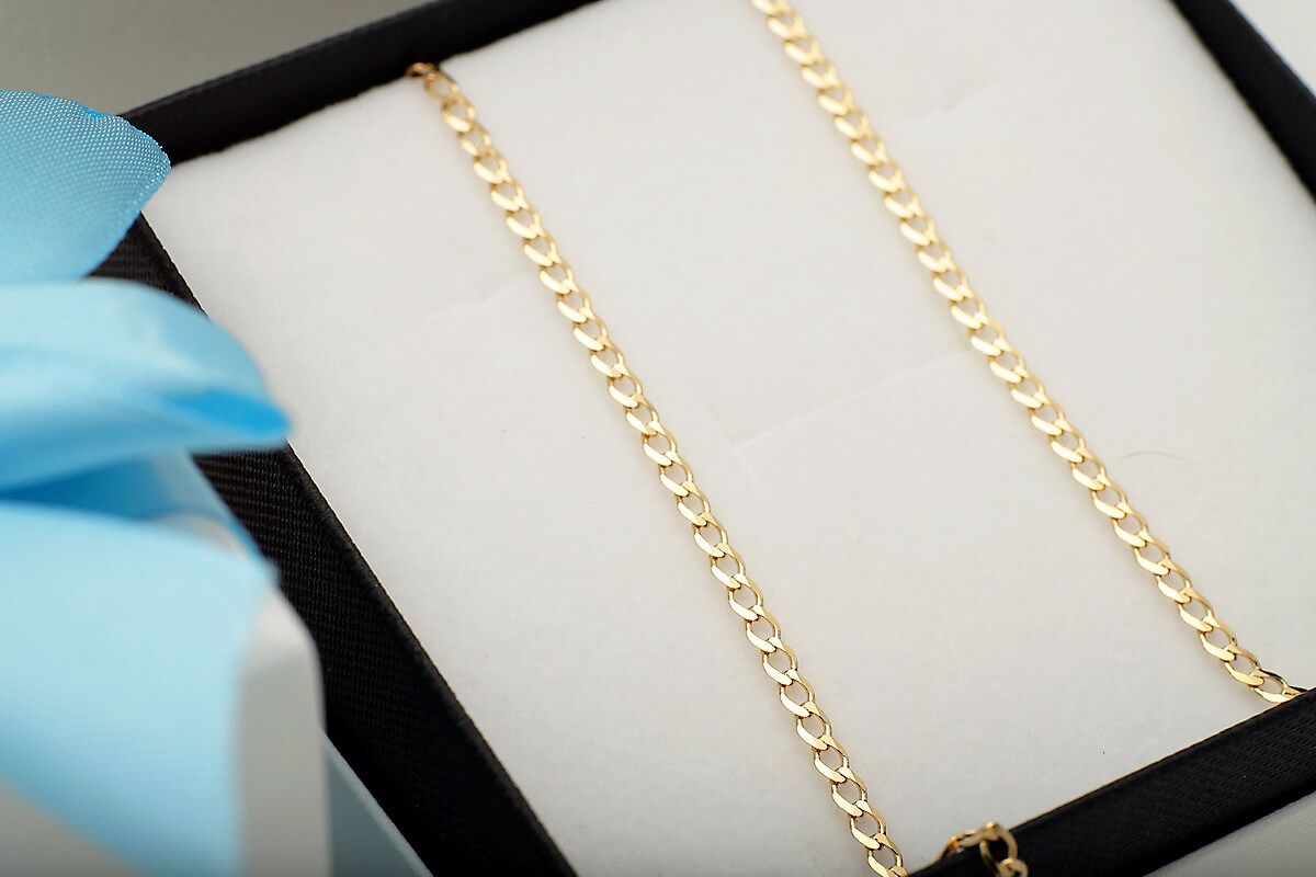 Złoty łańcuszek pancerka próba 585 rozmiar 50/55cm - obrazek 6