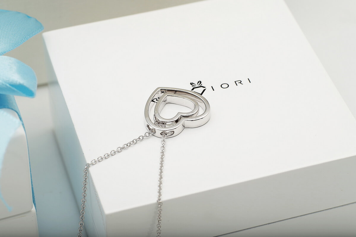 Exclusive | naszyjnik białe złoto 750 z dwa serca z brylantami - Image 11