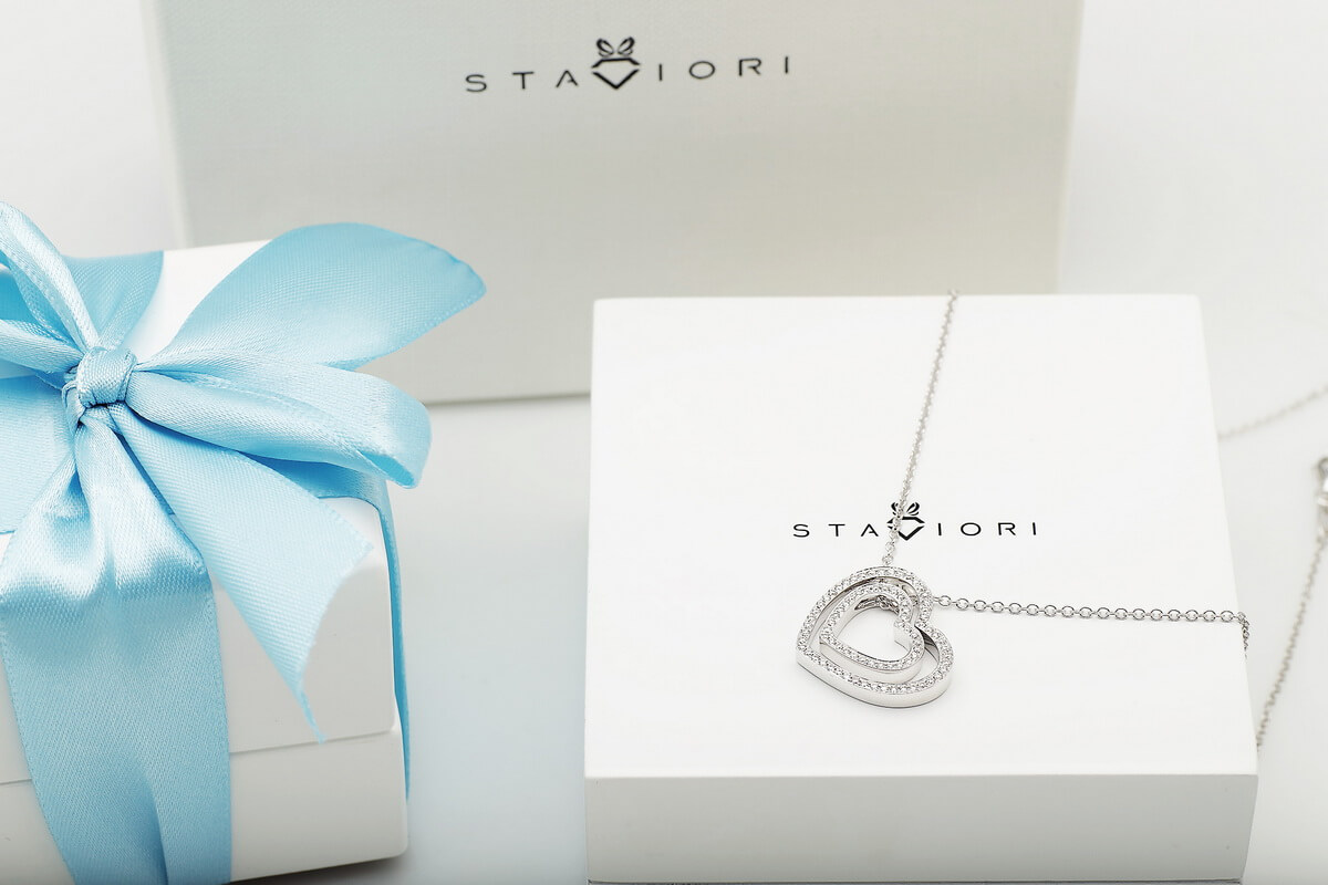 Exclusive | naszyjnik białe złoto 750 z dwa serca z brylantami - Image 15