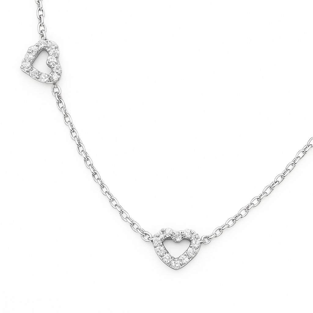 Exclusive | Przepiękny naszyjnik brylantowy z serduszkami
