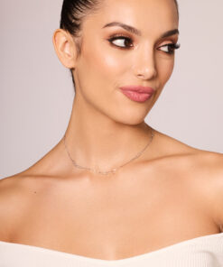 Alternatywny widok Srebrny delikatny naszyjnik - NSC6256