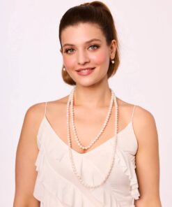 Alternatywny widok Piękny klasyczny naszyjnik z naturalnych pereł 120/150 cm