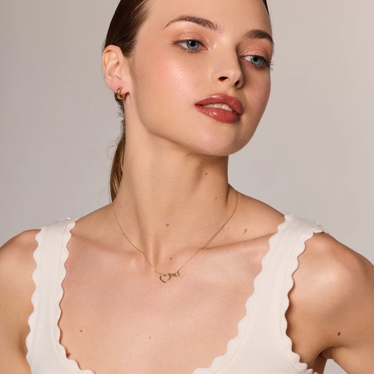 Złoty naszyjnik 333 serce i nieskończoność - obrazek 6