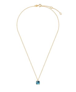 Alternatywny widok Złoty naszyjnik z dużym London Blue Topazem