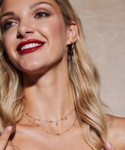 Alternatywny widok Złoty elegancki naszyjnik z kuleczkami 45cm 585