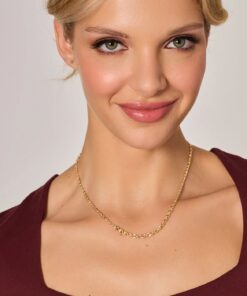 Alternatywny widok Złoty bogaty naszyjnik z żółtego złota 585