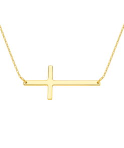 Złoty naszyjnik celebrytka z krzyżykiem - długość regulowana
