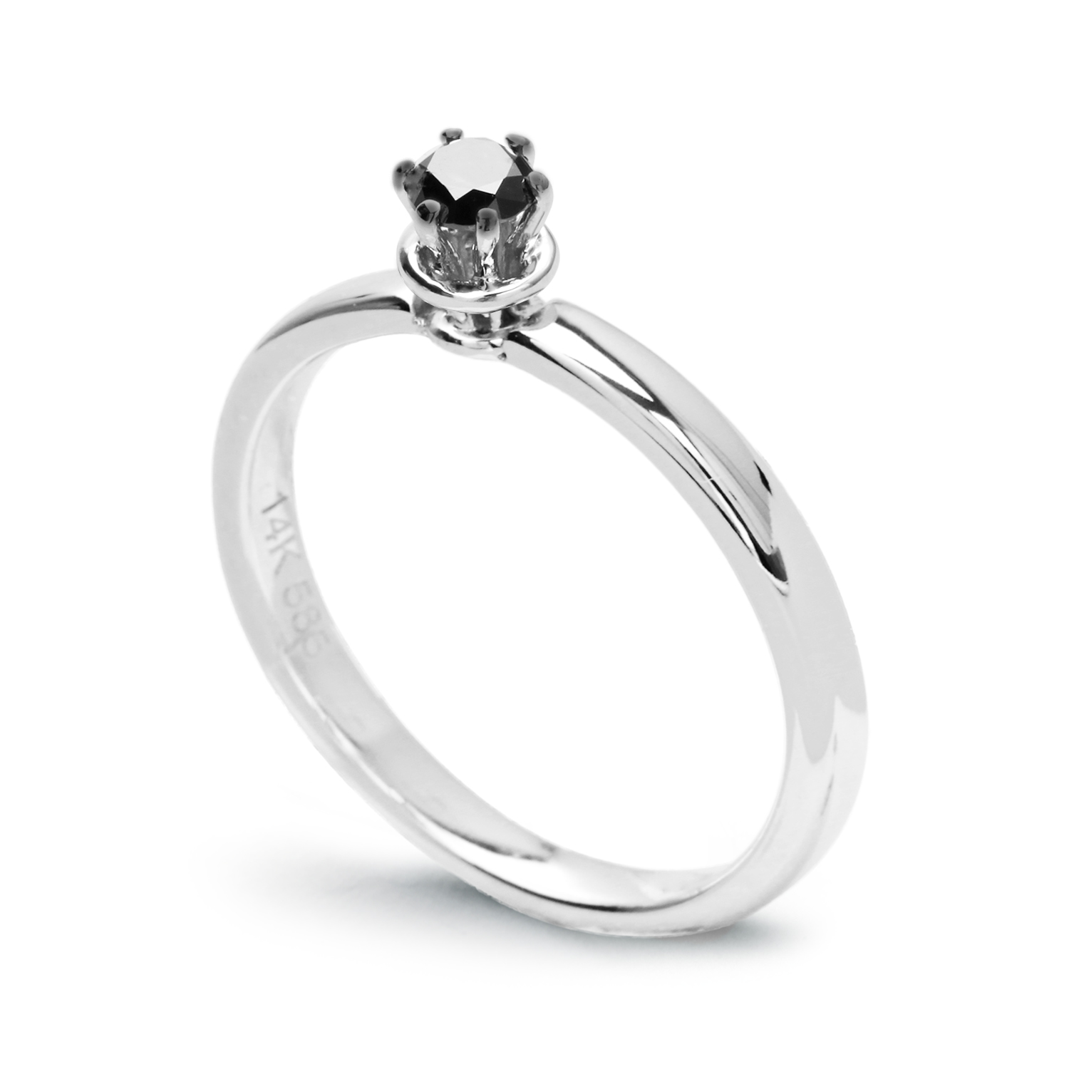 Pierścionek złoty z czarnym diamentem