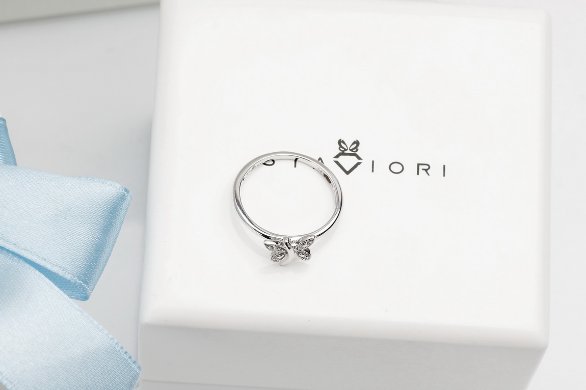 pierścionek motylek z białego złota z diamentem - obrazek 10