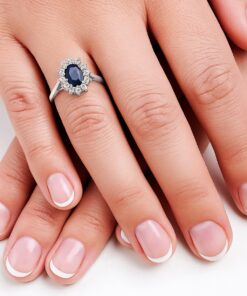 Alternative Ansicht von pierścionek z szafirem i brylantami w stylu księżnej Kate