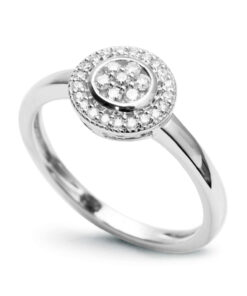 pierścionek z białego złota z 28 brylantami