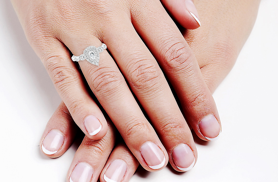 Exclusive | przepiękny brylantowy pierścionek zaręczynowy z centralnym diamentem typu "pear" – Bild 10