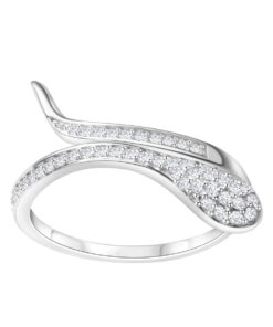 Alternativní pohled na Srebrny pierścionek wąż - srebro rodowane i cyrkonie