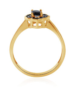 Alternative Ansicht von Złoty pierścionek z czarnymi cyrkoniami PXC20343